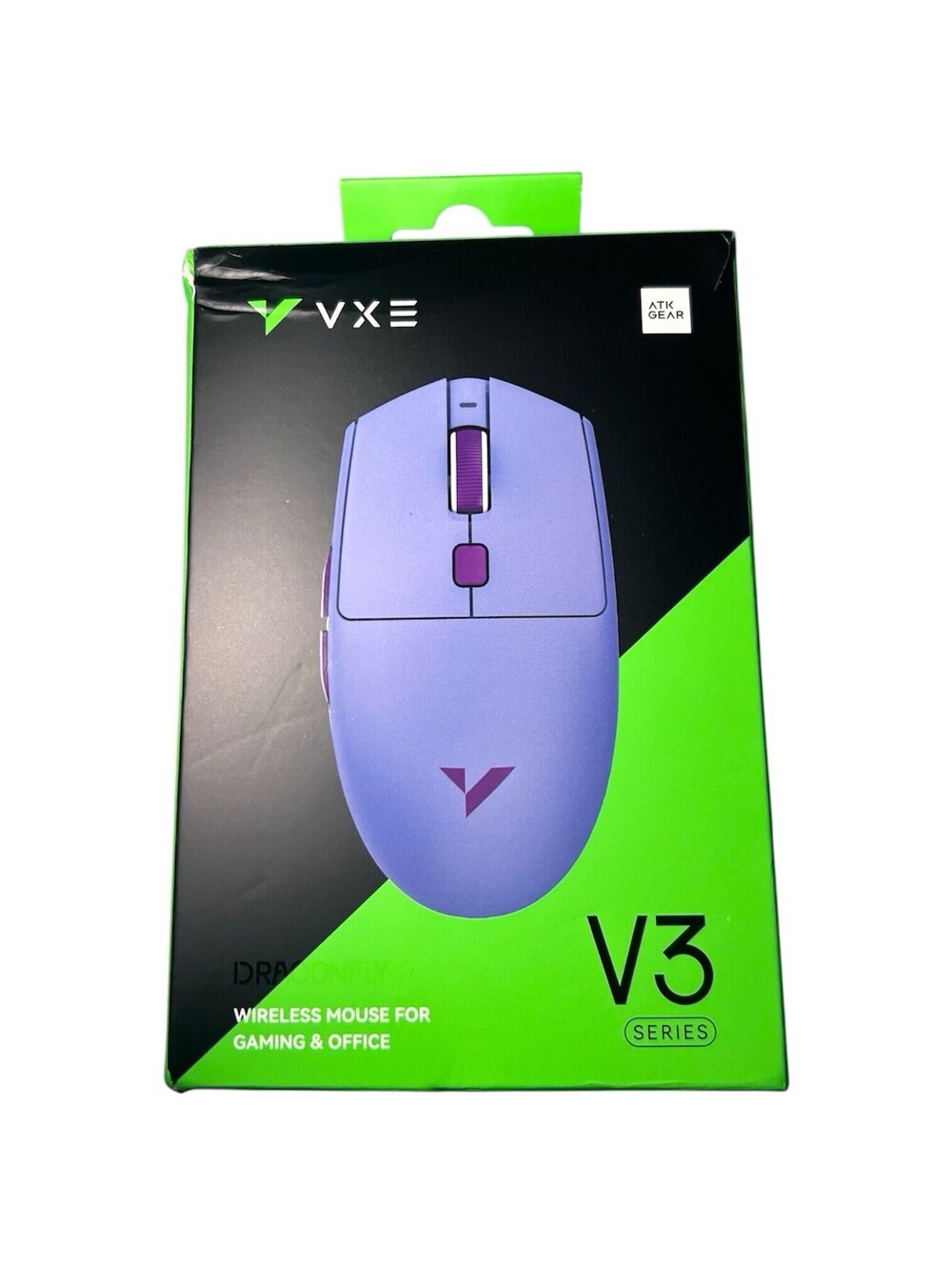 ATK VXE Dragonfly V3 Pro Bluetooth 2.4G Wireless Mouse PAW3395SE Purple NEW OB